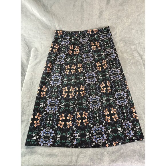 J. Crew Skirt Women's 4 Multicolor A-line Skirt in Mirrored Floral w/ lining - Picture 10 of 10